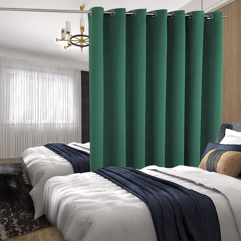BGment Sliding Door Curtain 100 X 84 Inches, Wide Thermal Blackout Curtains Room Darkening Room Divider Window Curtain, 1 Panel, Emerald Green, 84 Length X Wide 100 - Image 4